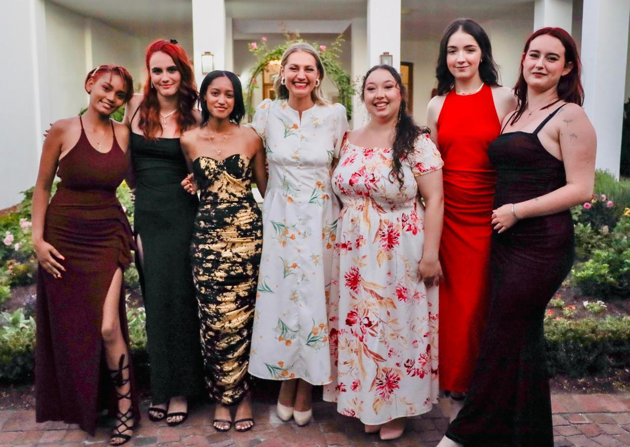 Beauty therapy students dressed up for graduation evening celebrations